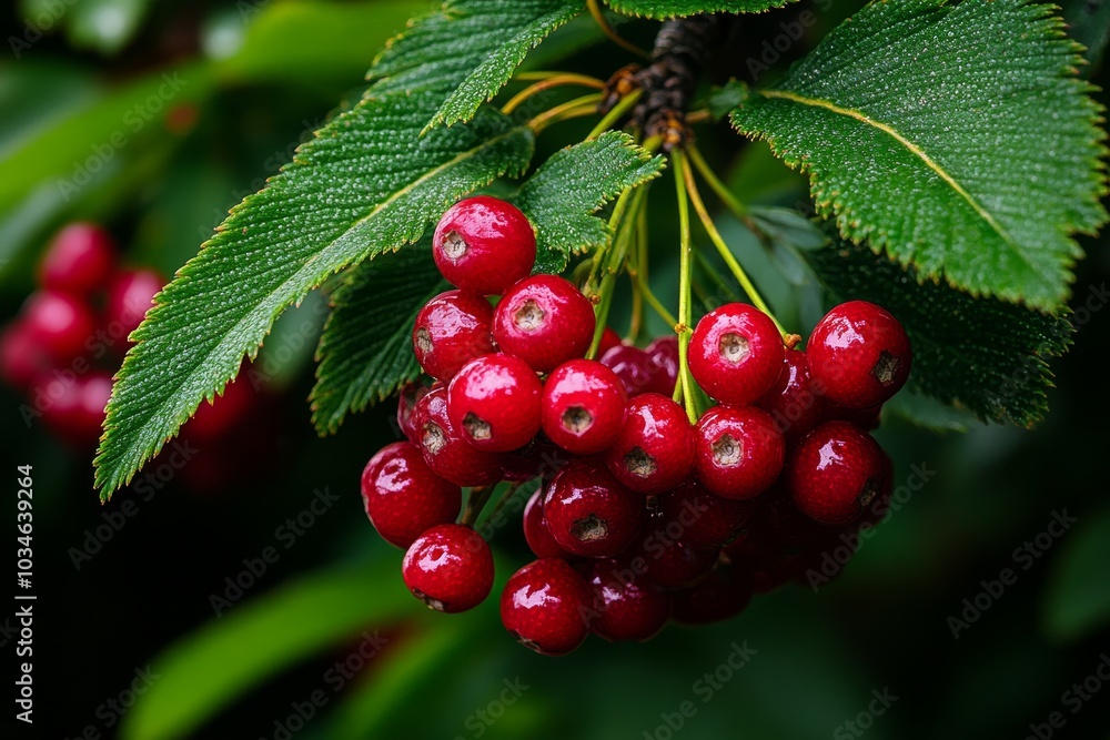 Gaultheria growing under the shade of pine trees, their berries catching soft light Gaultheria growing under the shade of pine trees, their berries catching soft light