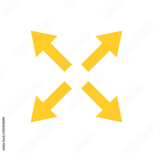 Diverging cross arrow