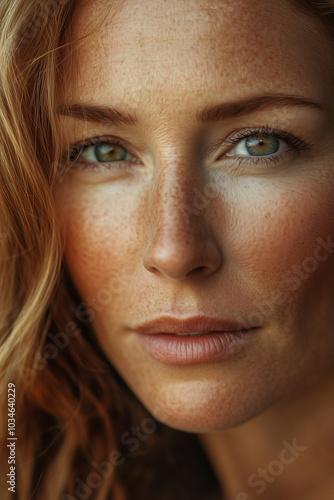 portrait style photo of a beautiful mid age woman with beautiful skin