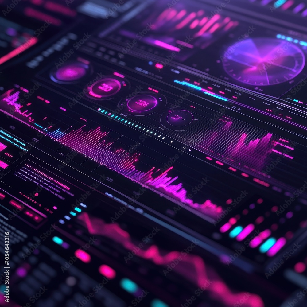 Cybernetic Symphony: A mesmerizing tapestry of data visualizations in vibrant pink and blue hues. This abstract image captures the essence of digital evolution. Cybernetic Symphony: A mesmerizing tapestry of data visualizations in vibrant pink and blue hues. This abstract image captures the essence of digital evolution.