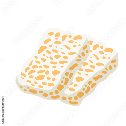 Delicious Traditional Indonesian Food Tempeh Soybean Vector