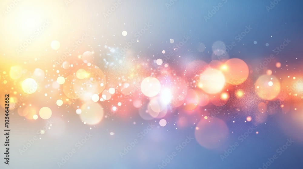 Fototapeta premium Contemporary abstract bokeh and lens flare design elements on a light background Vector illustration suitable for elegant holiday and festive graphics