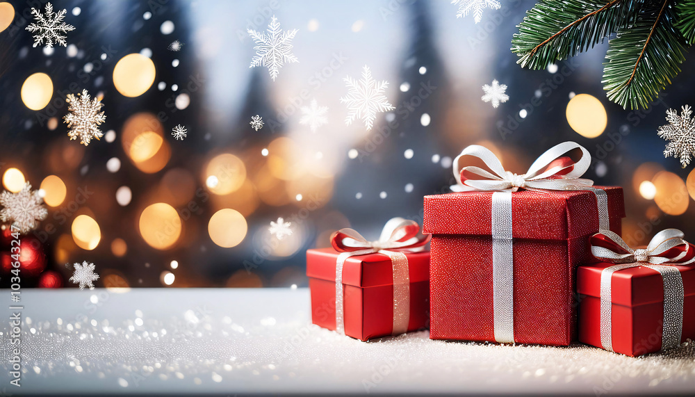 christmas background with gift boxes and snowflakes christmas background with gift boxes and snowflakes