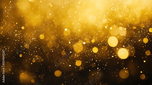 Yellow glitter bokeh texture background