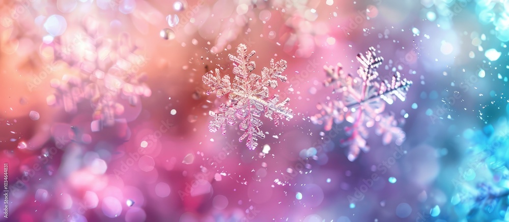 Snowflakes Colorful Background Out Of Focus Snowflakes Colorful Background Out Of Focus