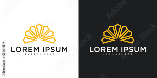 Sunrise sunshine logo template. Sun design. Premium Vector