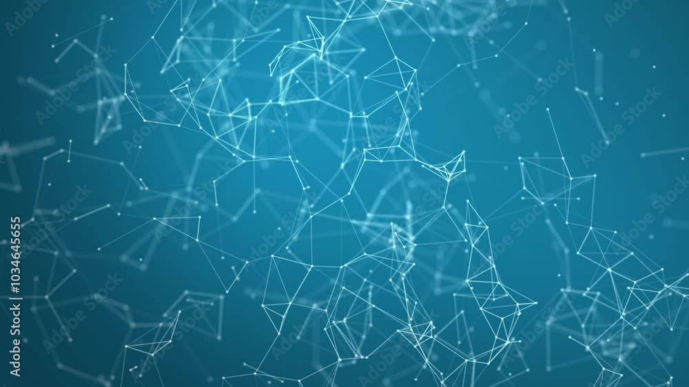 Blue graphic plexus background with moving lines and dots, abstract futuristic network backdrop. Seamless loop Blue graphic plexus background with moving lines and dots, abstract futuristic network backdrop. Seamless loop