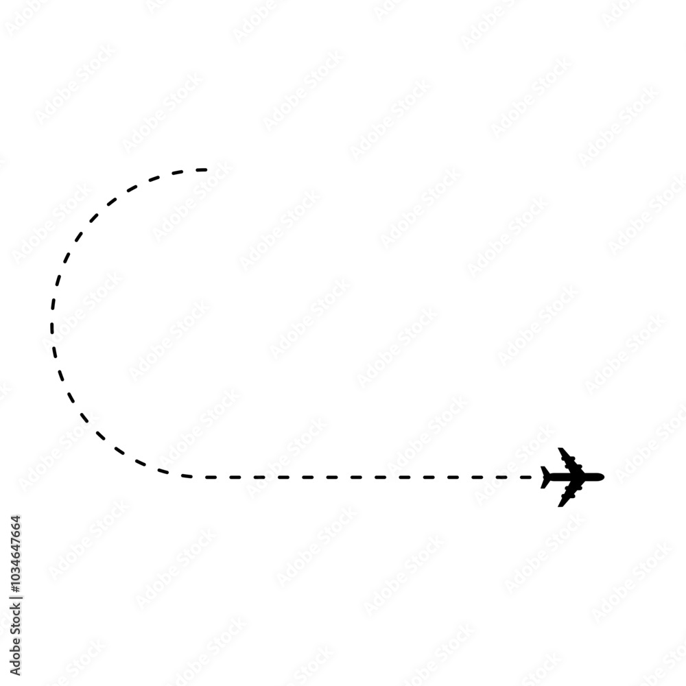 Line route airplane vector Line route airplane vector