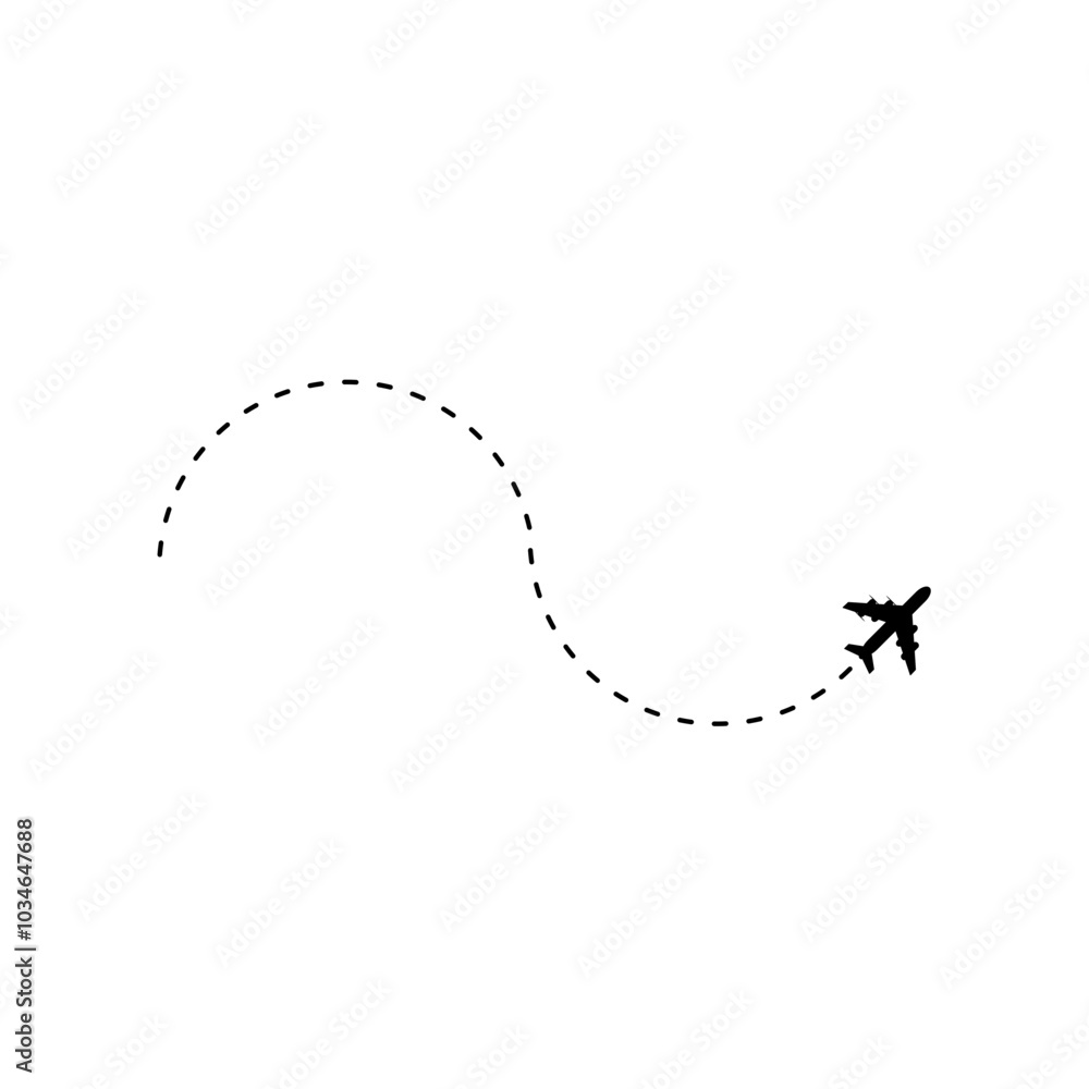 Line route airplane vector Line route airplane vector