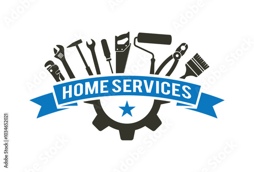 Handyman logo. Worker with equipment servicing badges screwdriver hand contractor man vector symbols.