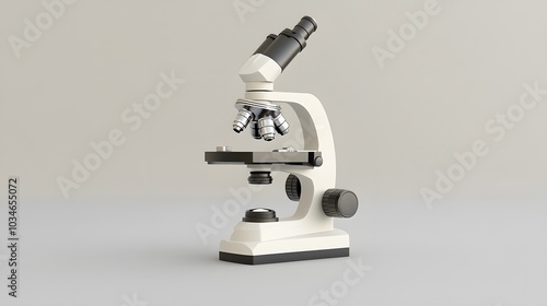 White Traditional Microscope 3d illustration 3d render. 