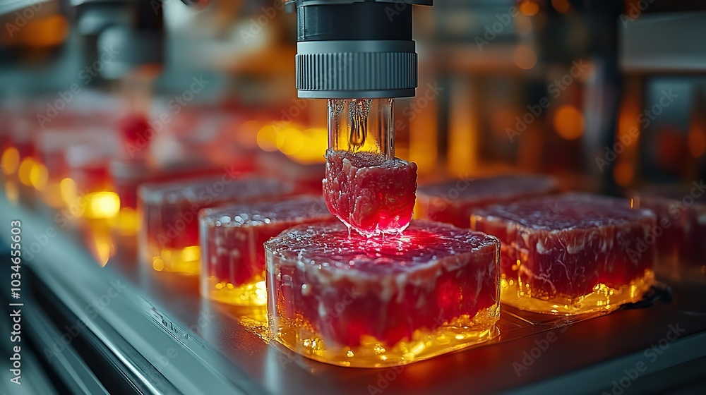 detailed image of laboratory setting where cultured meat is being grown in petri dish the image showcases the future of food technology with focus on sustainable and ethical meat production detailed image of laboratory setting where cultured meat is being grown in petri dish the image showcases the future of food technology with focus on sustainable and ethical meat production