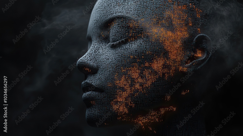 digital human face composed of binary code and circuit patterns symbolizing ai and machine learning.stock image digital human face composed of binary code and circuit patterns symbolizing ai and machine learning.stock image