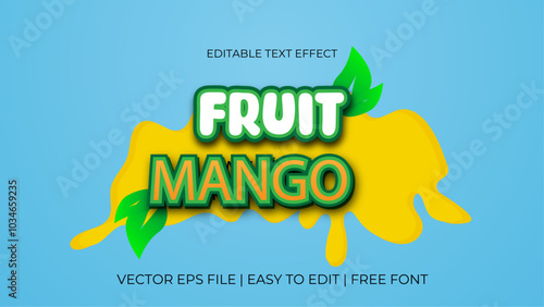 Colorful Editable Text Effect for Fruit Mango Design