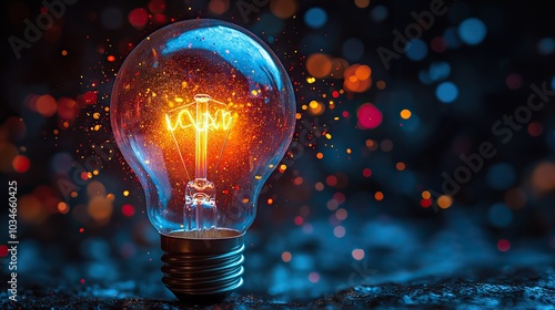 light bulb with colorful splashes symbolizes innovation and creativity highlighting the importance of out of the box thinking and new ideas.image