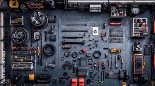 Organized Tools and Equipment in a Workshop Layout