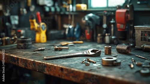 Well-Equipped Workshop with Tools and Fasteners photo