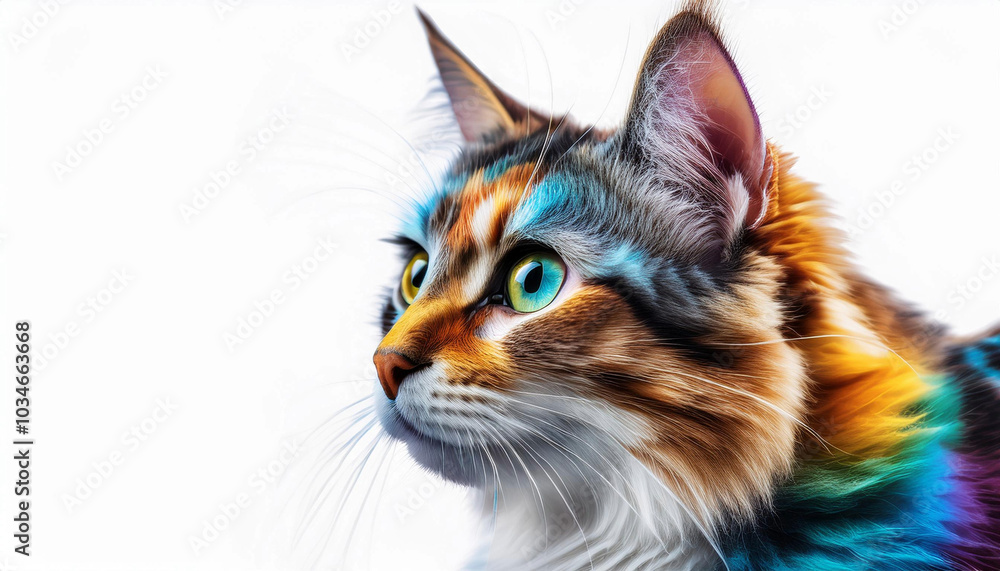 portrait of a cat isolated on white background portrait of a cat isolated on white background