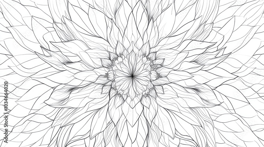 custom made wallpaper toronto digitalLine art of a mandala flower for drawing and coloring activities