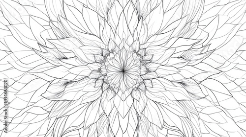 Wallpaper Mural Line art of a mandala flower for drawing and coloring activities Torontodigital.ca