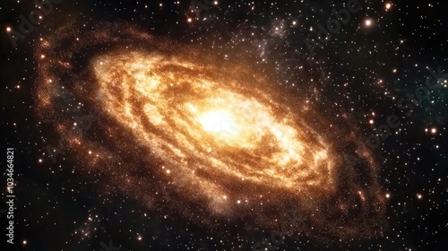 3D cartoon depiction of Messier 77 NGC 1068 located 47 million light years away in the constellation Cetus photo