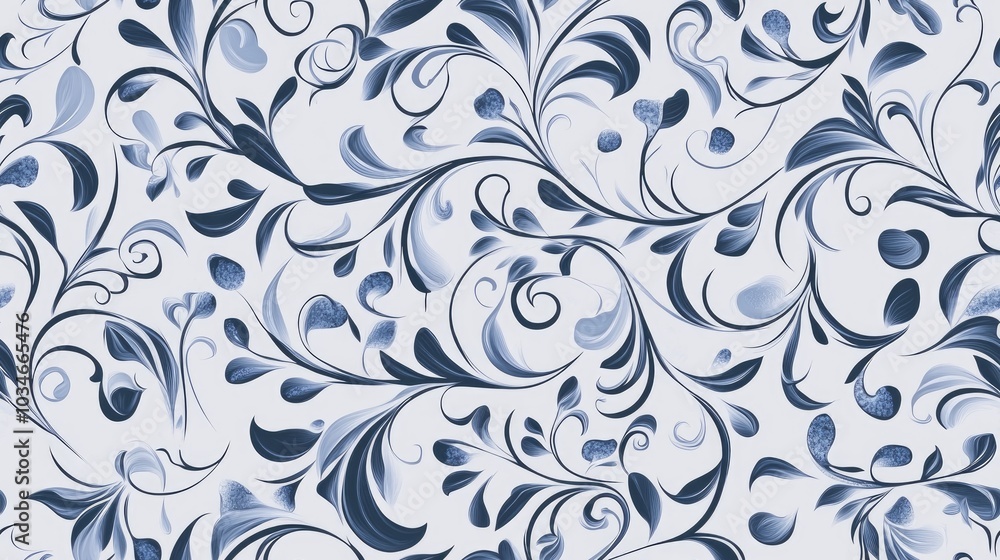 Seamless abstract floral pattern in blue on a gray background for wallpaper and textile Seamless abstract floral pattern in blue on a gray background for wallpaper and textile