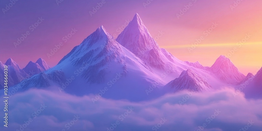 A breathtaking sight of snow-covered mountains in a serene wilderness, Snowy mountain landscape in tranquil wilderness A breathtaking sight of snow-covered mountains in a serene wilderness, Snowy mountain landscape in tranquil wilderness