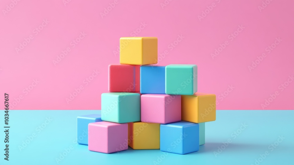 3D illustration of a toy building block design for promotional purposes Colorful block bricks featured in a banner suitable for flyers posters websites ads and social media aimed at babies and chi 3D illustration of a toy building block design for promotional purposes Colorful block bricks featured in a banner suitable for flyers posters websites ads and social media aimed at babies and chi