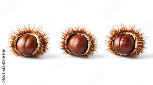 chestnuts on white background
