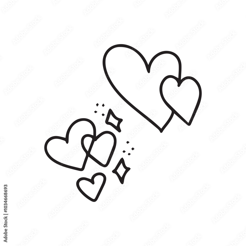 kawaii heart love stock element isolated on white background kawaii heart love stock element isolated on white background