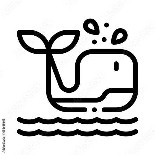 Whale line icon