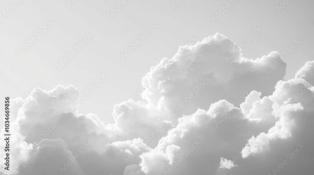 Black and white clouds in the sky creating a serene atmosphere Black and white clouds in the sky creating a serene atmosphere