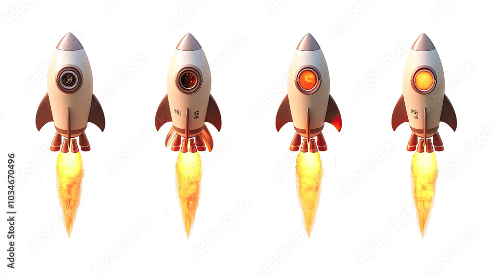 Rockets Launching Into Space on Transparent Background Generative AI Rockets Launching Into Space on Transparent Background Generative AI