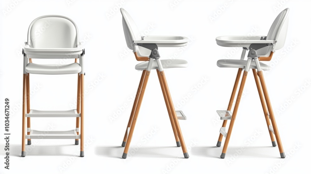 baby high chair side view studio shot in white background baby high chair side view studio shot in white background