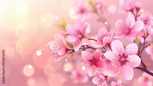 Enjoy a stunning spring view with soft cherry blossoms, symbolizing love and the joy of new beginnings.