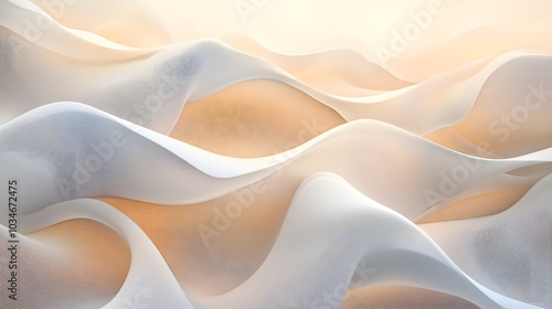 Wallpaper Mural Abstract curves and waves blending into soft translucent layers with flowing motion Torontodigital.ca