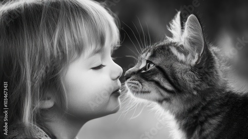 Little Girl and Cat