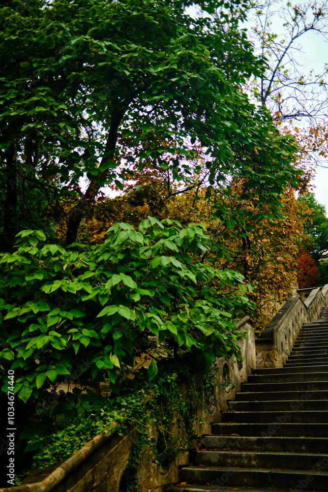 Stairs going up to the Fisherman's Bastion in Budapest Stairs going up to the Fisherman's Bastion in Budapest