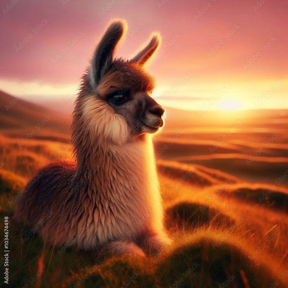 Obraz premium niedliches Alpaka
