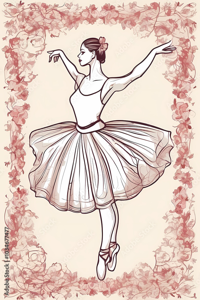 Fototapeta premium Ballerina silhouette illustration for cuttable printable crafts