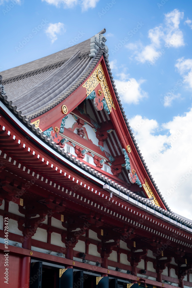 Ornate roof of Senso-ji Temple in Asakusa, Tokyo, Japan Ornate roof of Senso-ji Temple in Asakusa, Tokyo, Japan