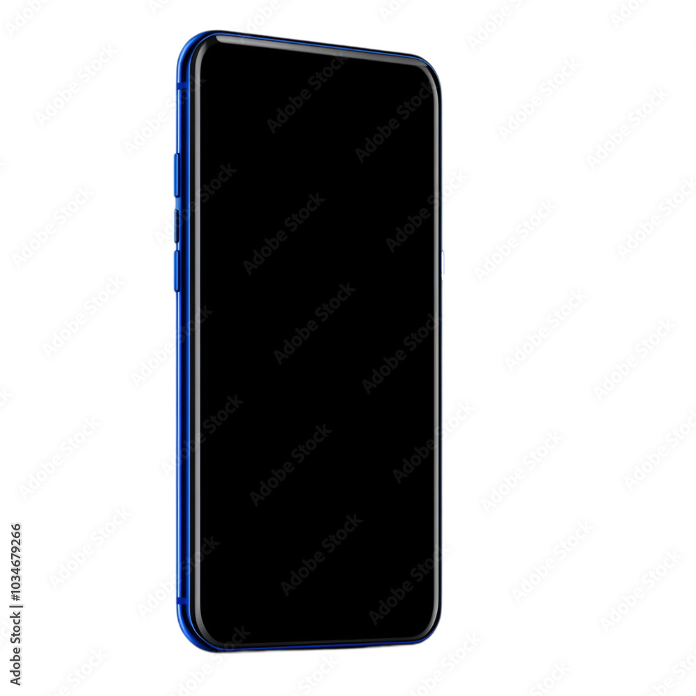 Smartphone on a black background, showcasing its sleek and modern design. Transparent Background. Smartphone on a black background, showcasing its sleek and modern design. Transparent Background.