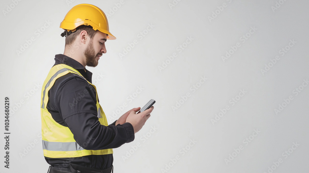 Construction Worker Using Smartphone Construction Worker Using Smartphone