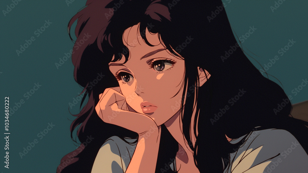 1970年代、1980年代のシティポップを意識した女性のグラフィックアート,レトロポップ,懐かしい,エモい,J-pop,エモーショナル,チル,背景素材 1970年代、1980年代のシティポップを意識した女性のグラフィックアート,レトロポップ,懐かしい,エモい,J-pop,エモーショナル,チル,背景素材
