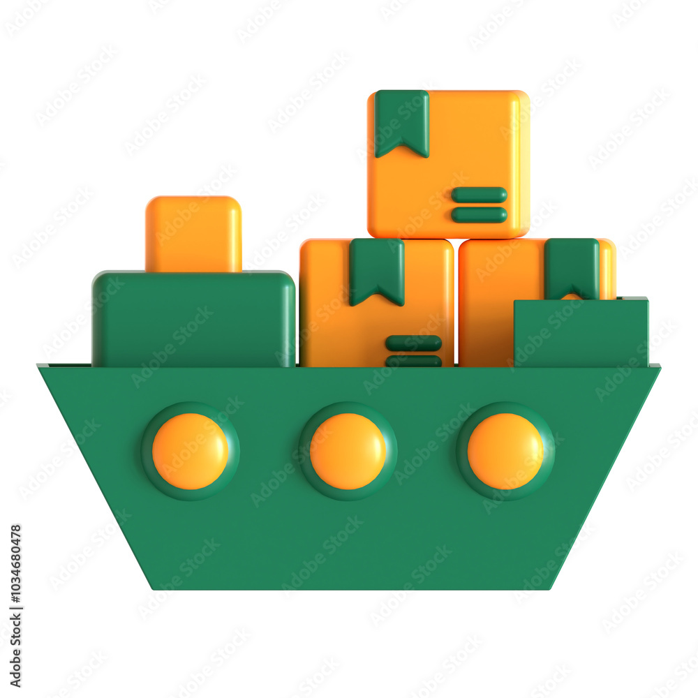 cargo ship 3d icon illustration cargo ship 3d icon illustration