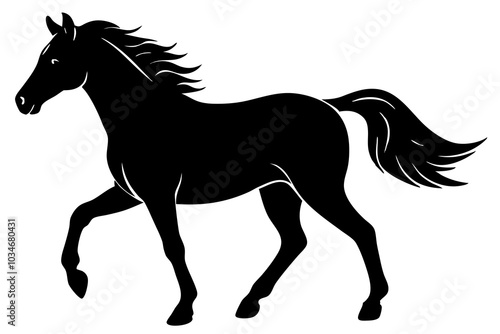 Horse Silhouette | isolated vector silhouette illustration on white background