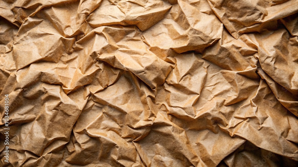 The Texture of Wrinkled Brown Paper, a Tapestry of Creases and Shadows The Texture of Wrinkled Brown Paper, a Tapestry of Creases and Shadows