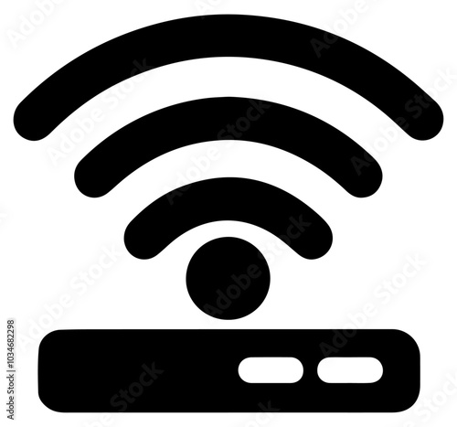 Wi-Fi Router Icon - Wireless Signal Vector Design