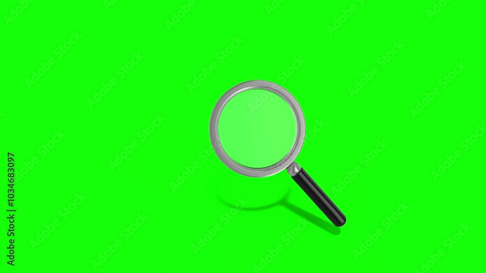Magnifying Glass on Green Background. Search Concept. Seamless Loop Magnifying Glass on Green Background. Search Concept. Seamless Loop