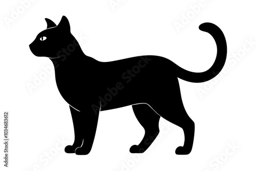 Cat Silhouette | isolated vector silhouette illustration on white background